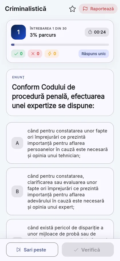 O întrebare de criminalistică, exact ca la test
