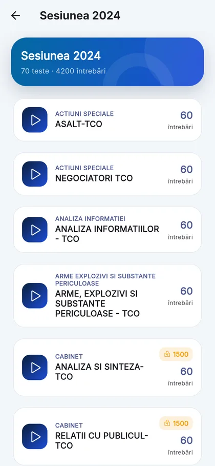 Sesiunea 2024: cele 70 de teste oficiale, pe specializări